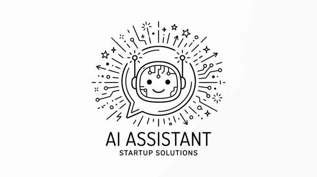 AI robot assistant logo design.