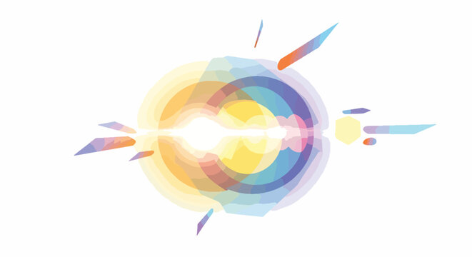 Abstract artistic representation of atomic nucleus and electrons.