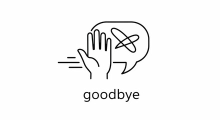 Obraz premium Hand waving goodbye with fingers fluttering in the air.