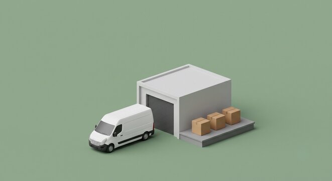 3D isometric cloud computing server data center illustration