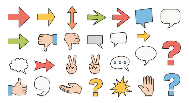 Collection of colorful icons representing various concepts and ideas.
