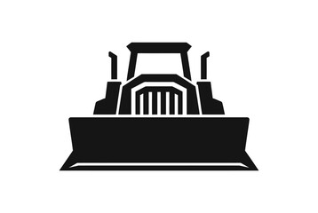 Minimalist bulldozer heavy machinery industrial vector logo. © ANDREAS99