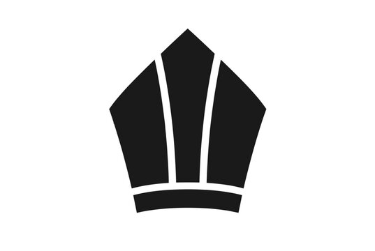 Geometric black icon of a bishop chess piece.