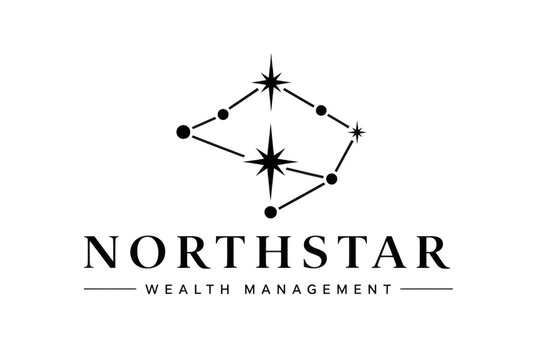 Celestial constellation with shining stars icon for branding