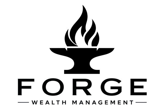 Forge fire bowl logo for wealth management legacy branding.