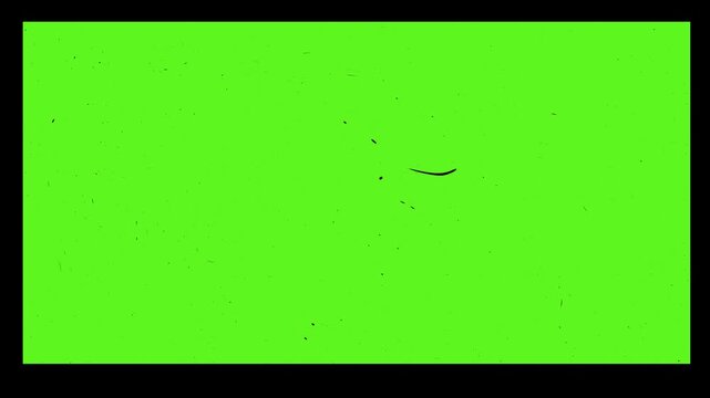  No signal tv screen noice and texture. Glitchy green screen with distorted pixels and black border. Vintage Film Frame Green Screen Overlay with Dust and Retro Cinema Effect, Classic analog texture.