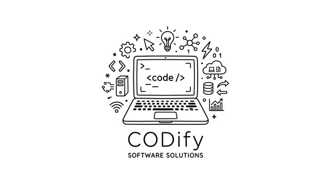 Laptop with coding on screen.