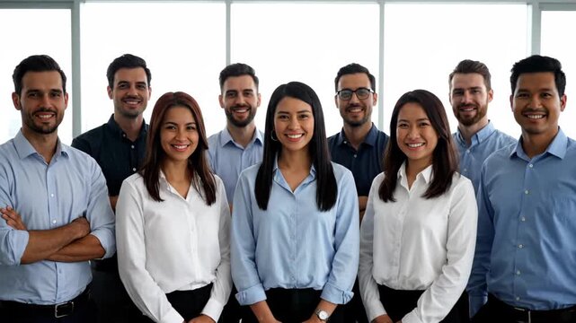 Group photo of business team in office, group photo of team