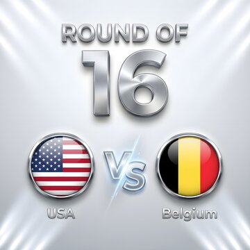Round of 16 soccer match Usa vs Belgium 
