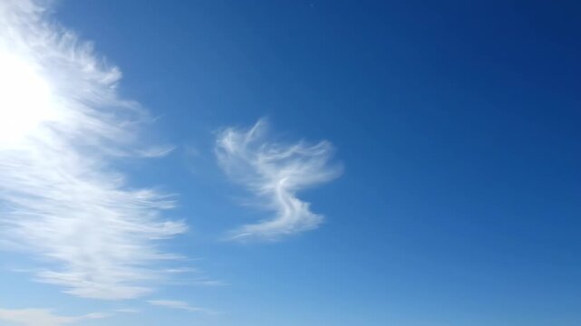 Clear sky and white clouds, clear white clouds drifting and delayed