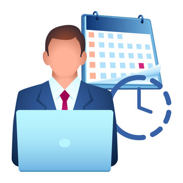 Temporary Job Icon, Temporary Employment, Fixed Term Work, Short-Term Contract, Calendar Schedule Illustration