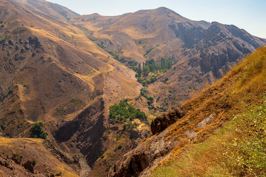 Spectacular Canyon and Arid Slopes in Alamut Valley, Alborz Mountains, Iran