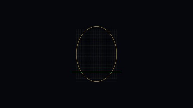 Minimalist oval geometric grid animation on dark 4k background, for modern motion