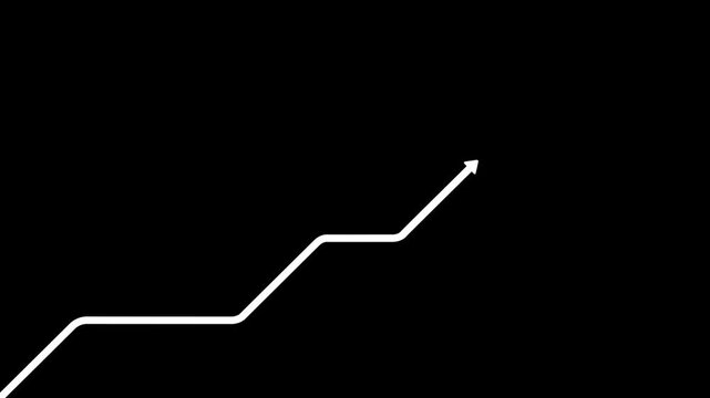 Growth bar chart of economy, isolated on transparent background with alpha channel.