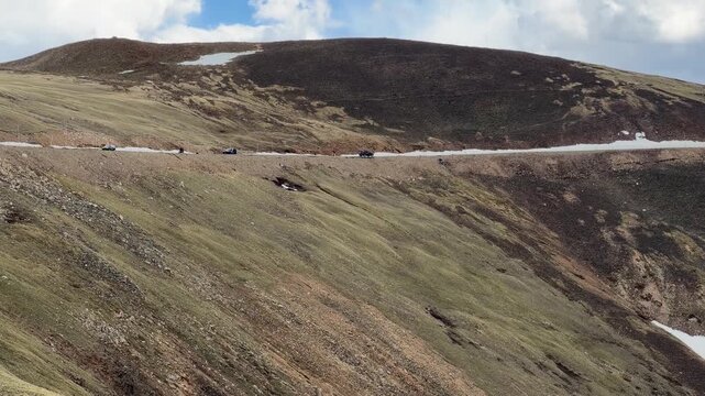 Rocky Mountain National Park &ndash; View of Trail Ridge Road from Gore Range Overlook, Fall River Pass