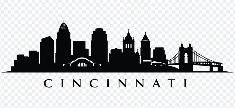 Cincinnati city skyline silhouette