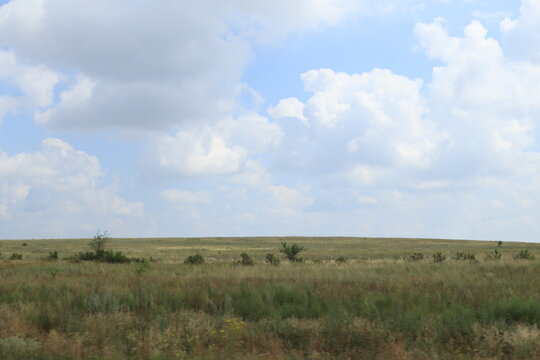 clouds over the field