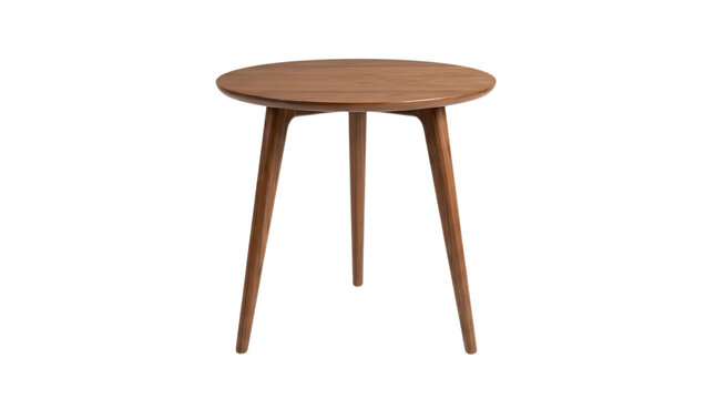 Small round wooden side table with tripod legs