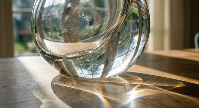 Light bending through curved glass