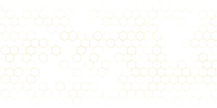 abstract yellow fill and outline honeycomb pattern vector graphic.