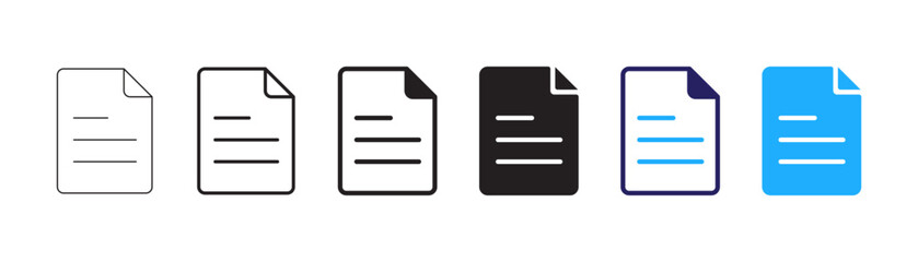 Fototapeta premium Document file icon. Text page symbol. File document sign. Symbol for paper, report, form, article and document management vector