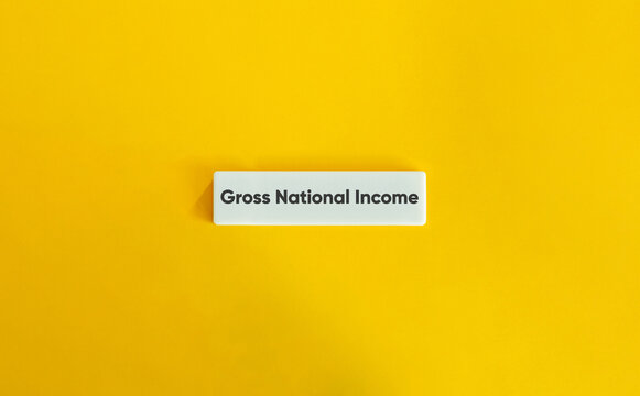 Gross National Income text on yellow background