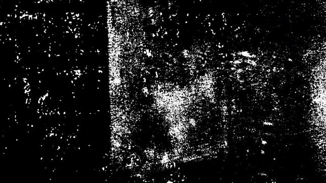 Grungy texture paint roll effect on black background with retro analog film overlay. Flickering noise 4K clip footage for creative transitions underground music videos intro motion design clip art.