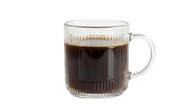 Glass Mug of Dark Coffee Beverage.