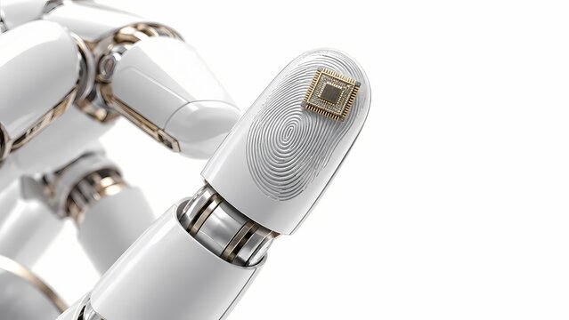 Nanotech Microchip on Android Finger