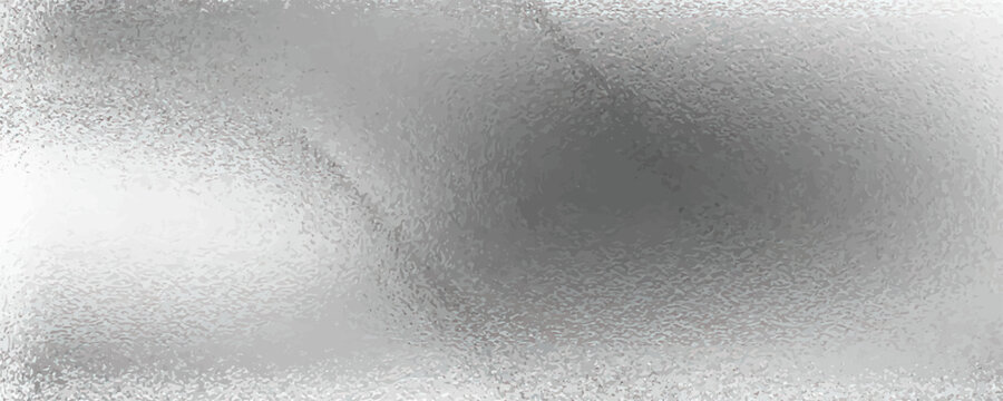 Silver metal effect foil. Silver texture. Gradient background. Metal surface print. Glitter backdrop. Silver reflecting gloss plate. Shine metalic bg for design cards, prints. Vector illustration