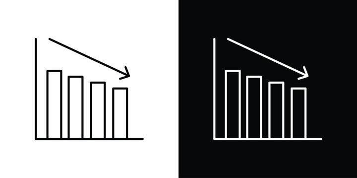 Reduction chart icon line drawings pack