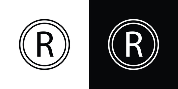 Registered trademark icon line drawings pack