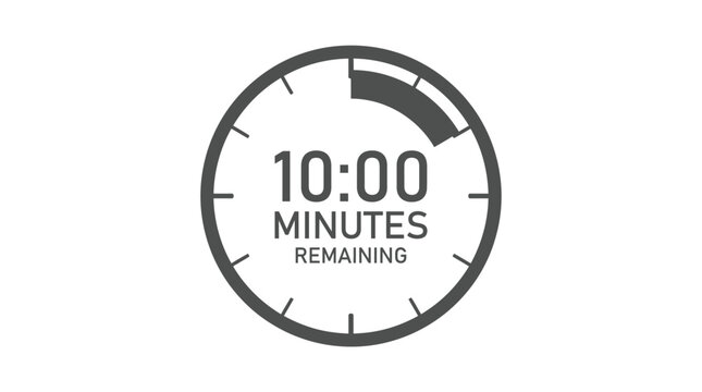 Minimalist timer showing ten minutes remaining.