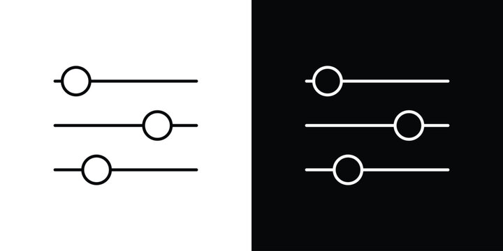 Settings sliders icon line drawings pack
