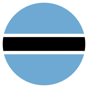 Botswana Flag Circle Icon Round Button Shape Flat Vector Illustration Isolated for Social Media App Design