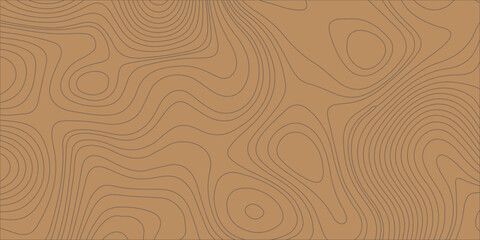 Topographic map contour lines abstract background on a brown kraft paper textured vector pattern for geographic design. Brown topographic contour lines stretching across a solid tan background. © Creative Arts