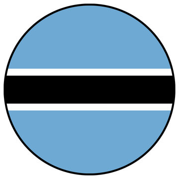 Botswana Flag Circle Outline Profile Badge Flat Vector Illustration Isolated for Social Media App and Web Design
