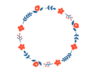 Naklejka premium Cute Minimalist Floral Wreath Template for Greeting Cards
