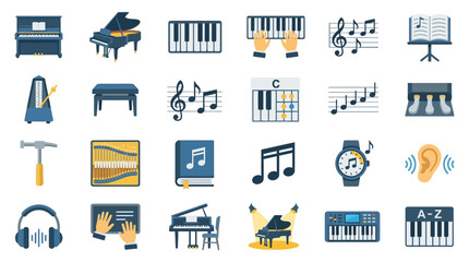 Piano and Music Education Icon Set © Alpin