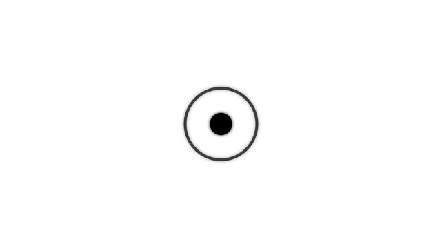 Animated of green circle and dot looped animation with radio wave sing. Abstract green pulsing circle and dot effect with white background