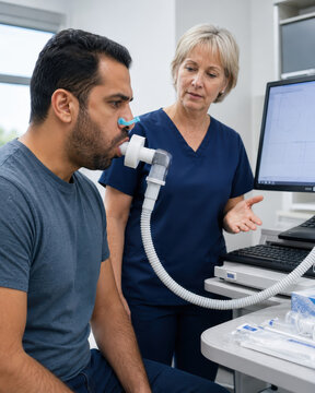 Patient Exhaling During Forced Vital Capacity Test