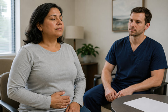 Patient Practicing Quiet Breathing Therapy