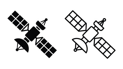 Satellite Icon Black Silhouette On White Background © Soniya