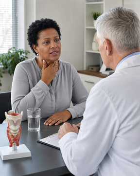 Teacher Discussing Laryngitis Symptoms
