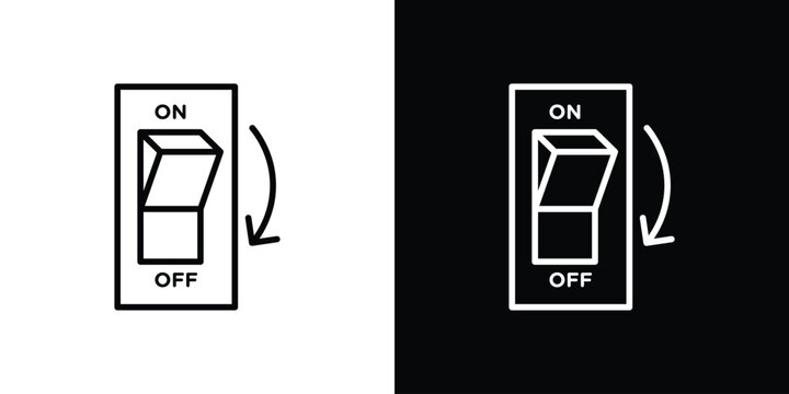 Light switch off icon vector graphics set