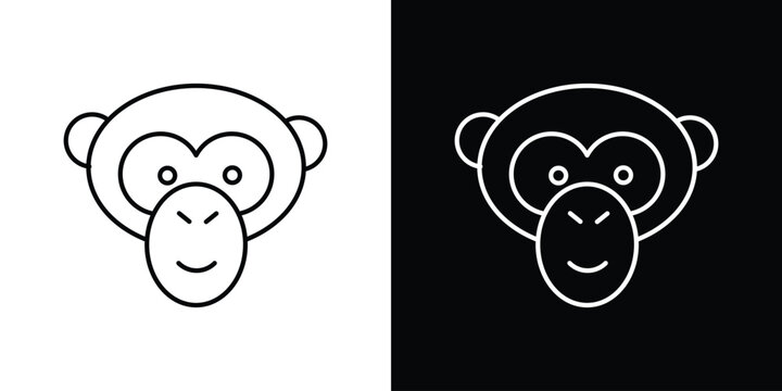Monkey icon vector graphics set