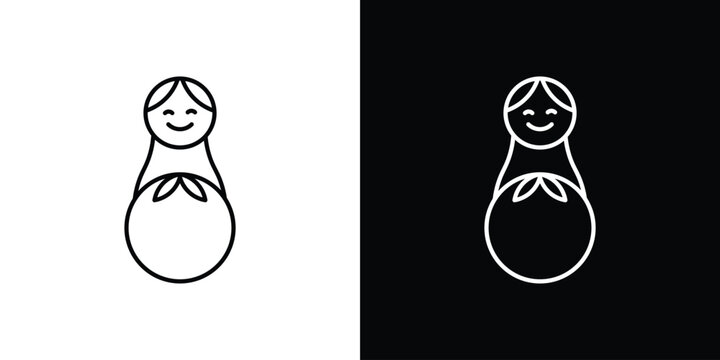 Nesting dolls icon vector graphics set