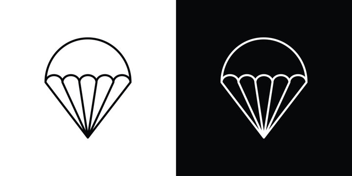 Parachute icon vector graphics set