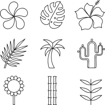 Summer Icon Pack &ndash; Tropical Vacation, Beach, Fruits, Drinks and Seasonal Vector Icons
