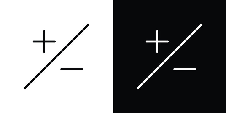 Plus minus icon vector graphics set